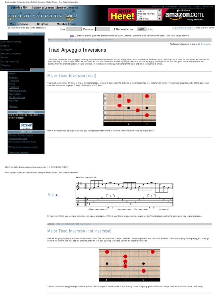 (Guitar Lesson) Triad Arpeggio Inversions Sweep Picking, Arpeggios