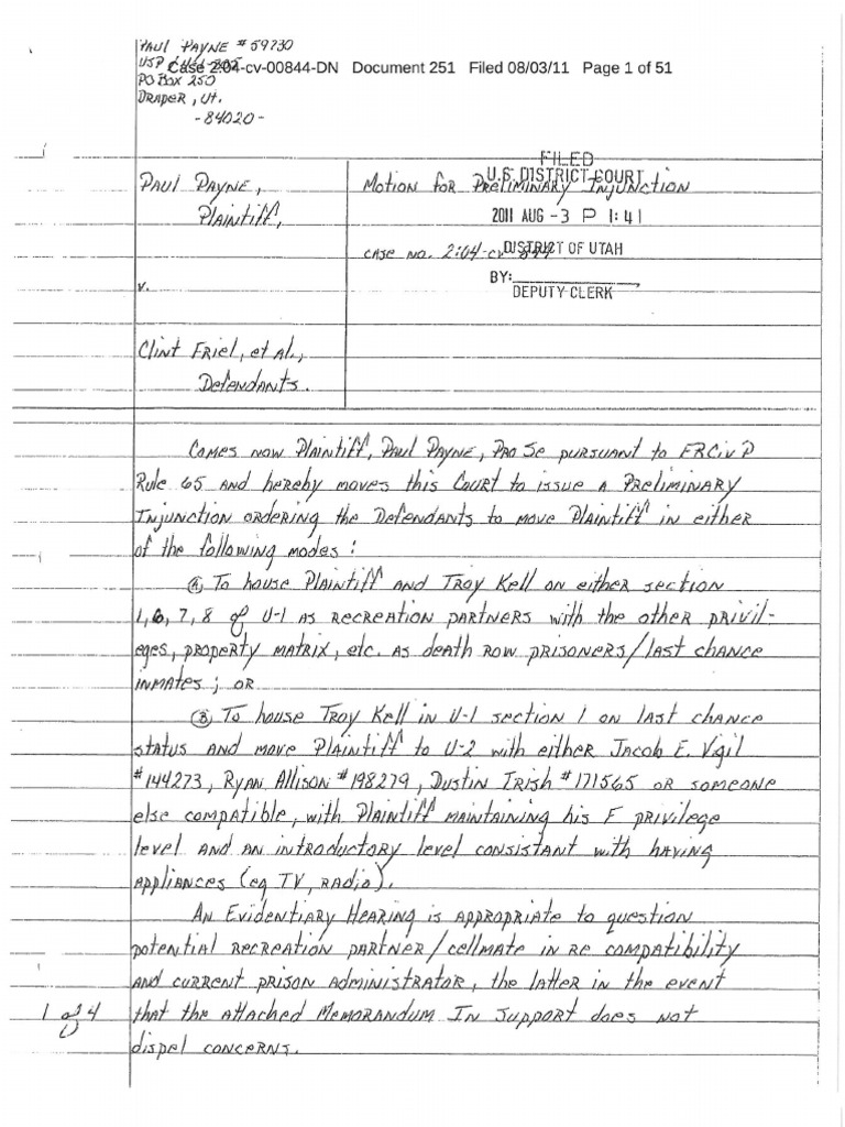 Motion For Preliminary Injunction by Paul Payne | PDF | Language Arts ...