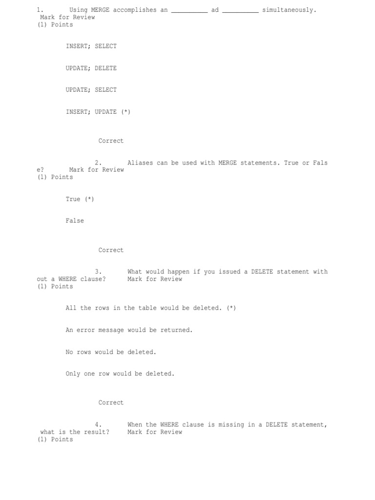 Using MERGE for Simultaneous DML Operations | PDF | Table (Database) | Sql