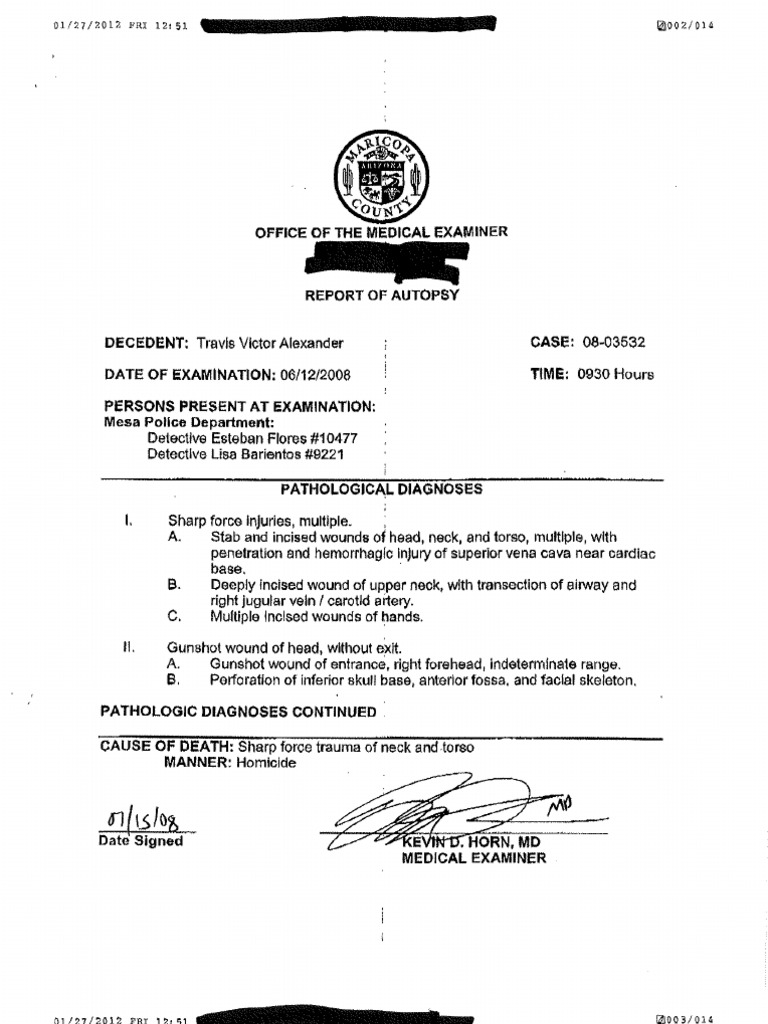 Redacted Travis Alexander Autopsy Report(03)