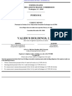 VALIDUS HOLDINGS LTD 8-K (Events or Changes Between Quarterly Reports) 2009-02-23