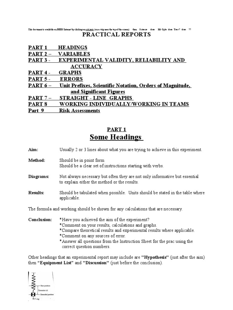 Science Practical Report Guidelines | PDF | Accuracy And Precision ...