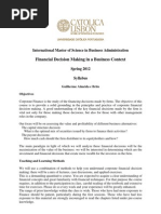 Financial Decision Making in a Business Context