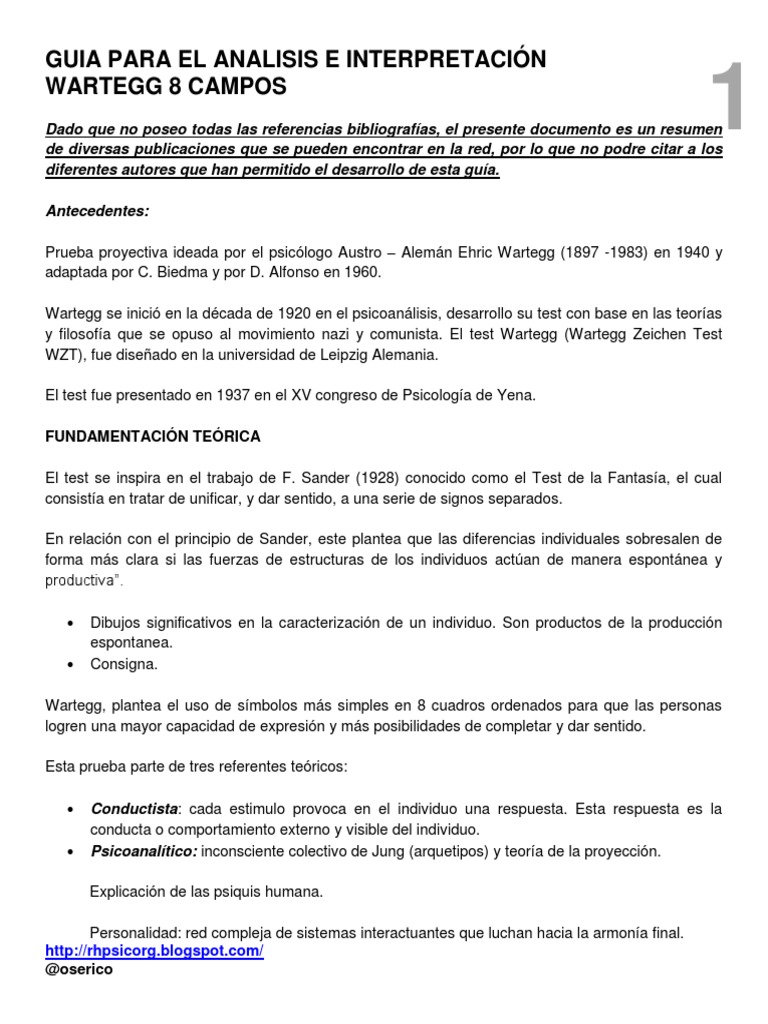 GUIA DE INTERPRETACION DEL TEST DE WARTEGG PDF GUIA DE INTERPRETACION DEL TEST DE WARTEGG PDF