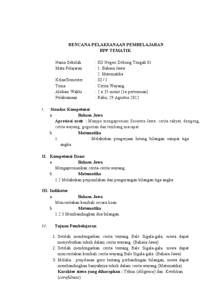 Rpp B Jawa Kelas 3 Sd Debong Tengah 01