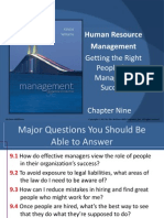 Human Resource Management: Getting The Right People For Managerial Success