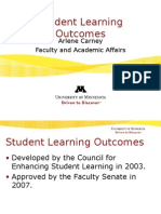 Student Learning Outcomes: Arlene Carney Faculty and Academic Affairs