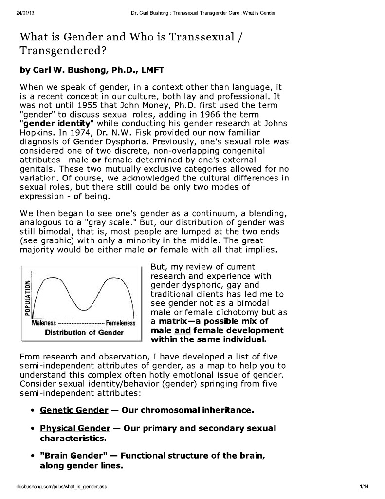 Dr. Carl Bushong - Trans... R Care - What Is Gender | PDF | Transgender ...