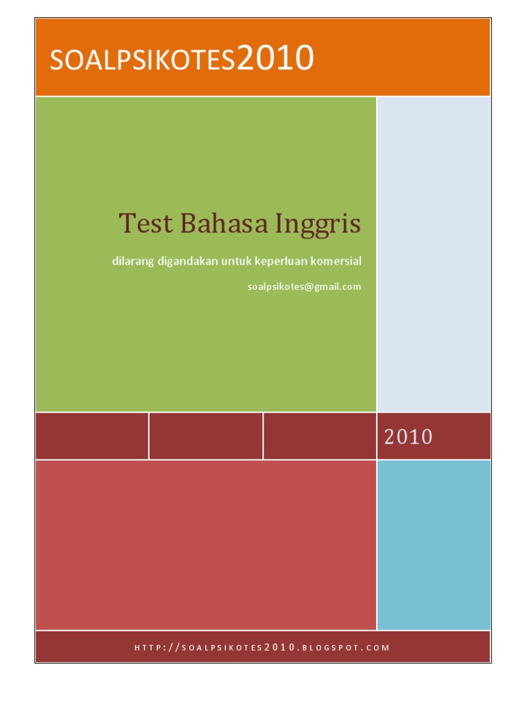 Soal Psikotes B. Inggris