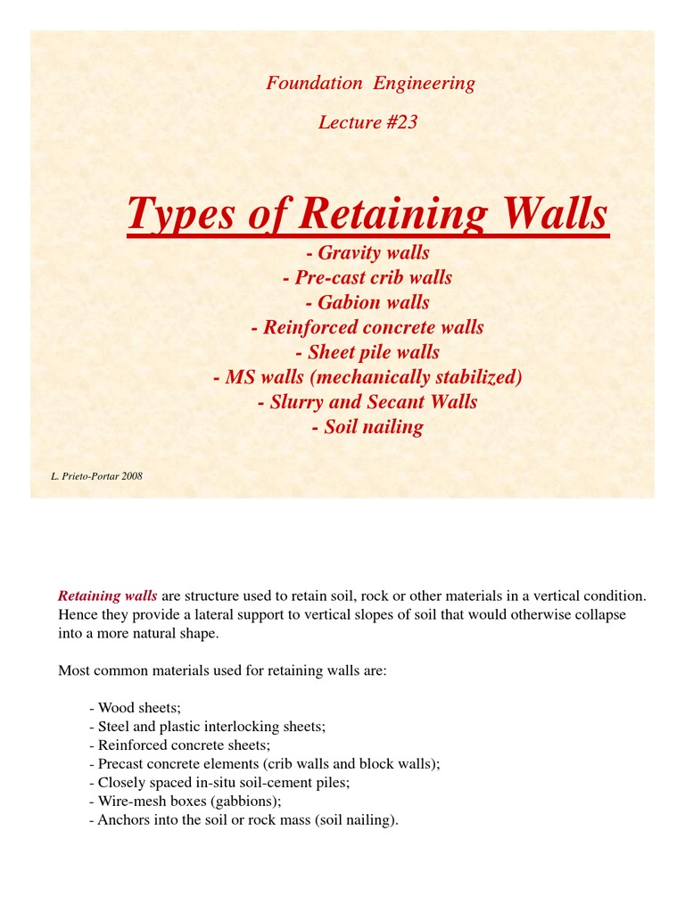Retaining Walls | PDF