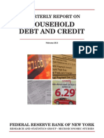 Fed Reserve Quarterly RPT Household Debt and Credit Feb 2013