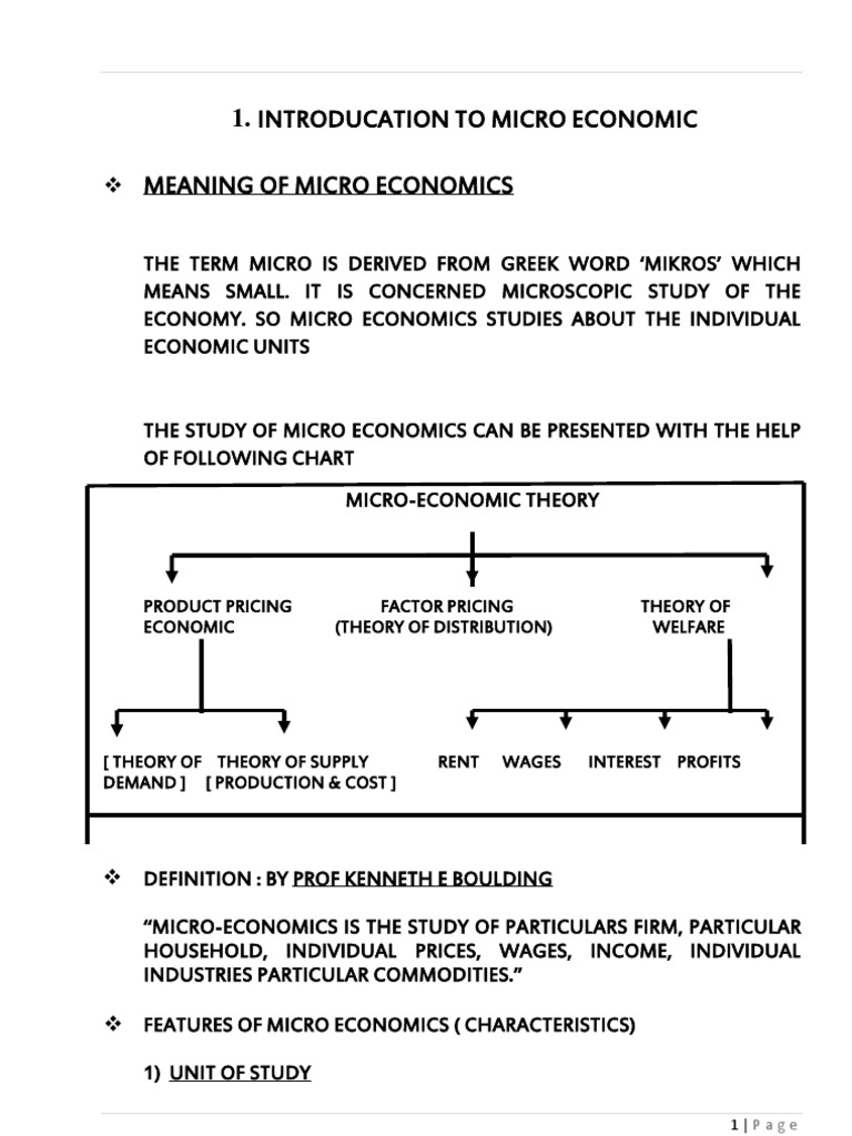 Economic Notes Microeconomics Demand
