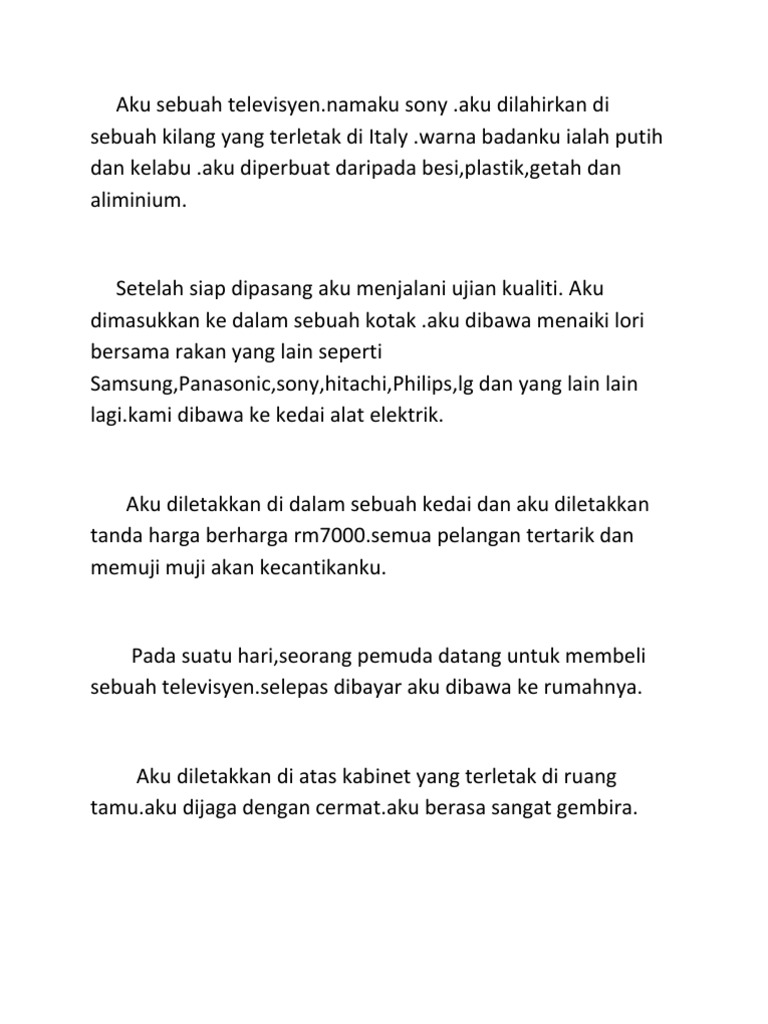 Karangan-Aku Sebuah Televisyen