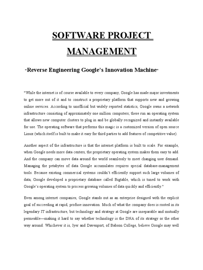 SPM Reverse Engineering Google | PDF | Google | Innovation