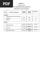 Semester - I I Year B.E. / B.Tech. Ge 2115 Computer Practice Laboratory - I Requirements For A Batch of 30 Students