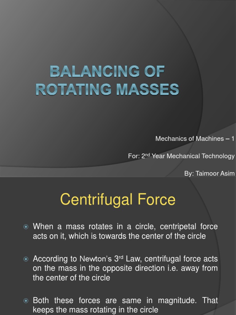 Balancing of Rotating Masses | PDF | Temporal Rates | Mechanics