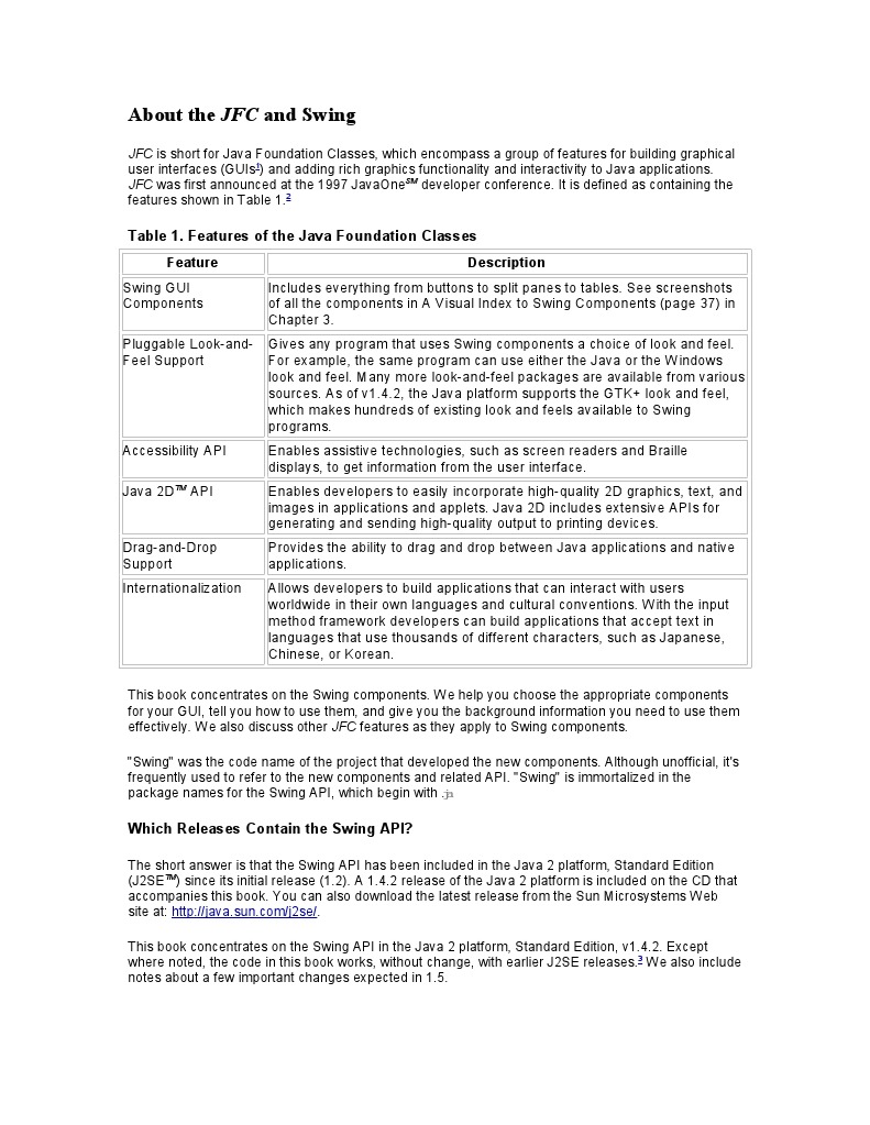 Understanding JFC and Swing in Java | PDF | Java (Programming Language ...