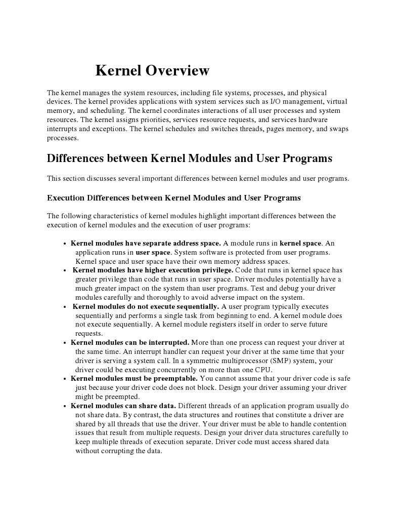 Kernel Overview | PDF