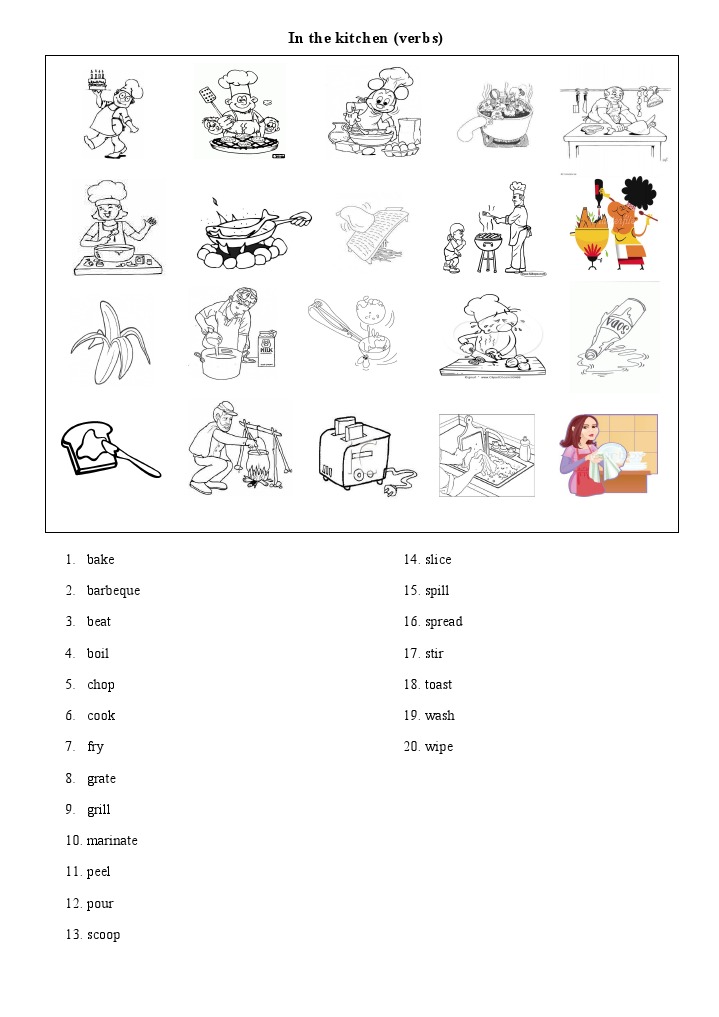 Kitchen Verbs | PDF | Cooking, Food & Wine | Technology & Engineering