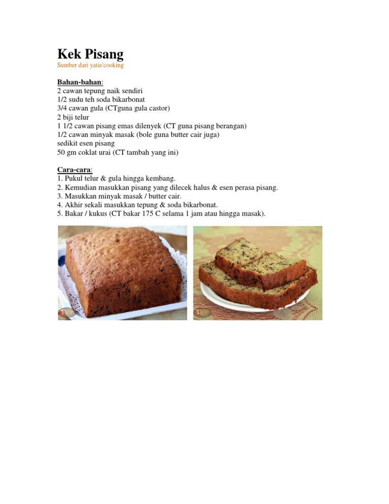 Resepi Kek Simple Guna Tepung Naik Sendiri englshnat