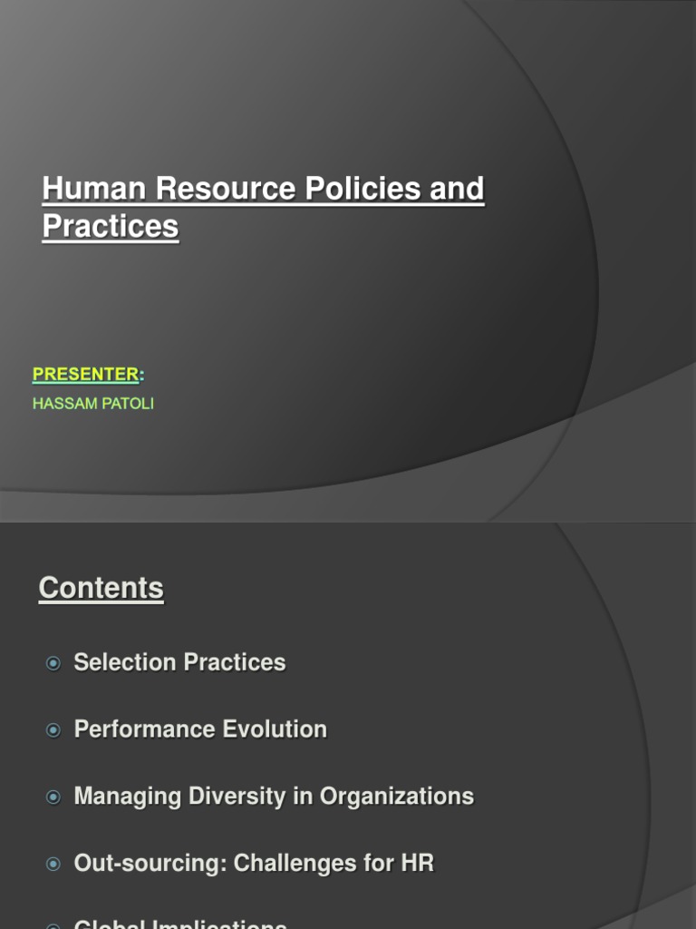 Human Resource Policies and Practices | PDF | Outsourcing | Performance