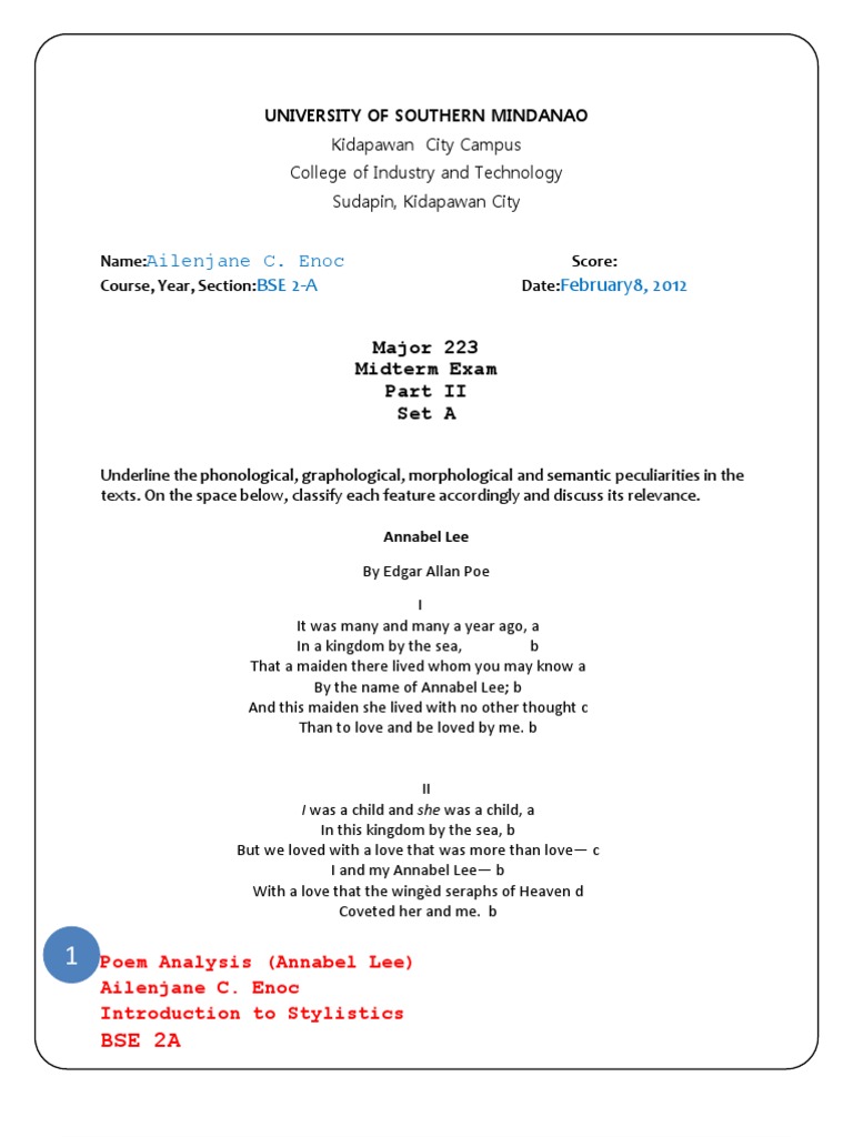 ⚡ Annabel lee analysis. Poe’s Poetry “The Bells” Summary and Analysis