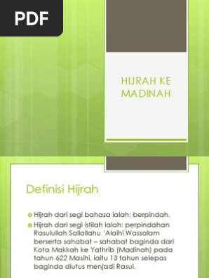 Hijrah Ke Madinah Pdf
