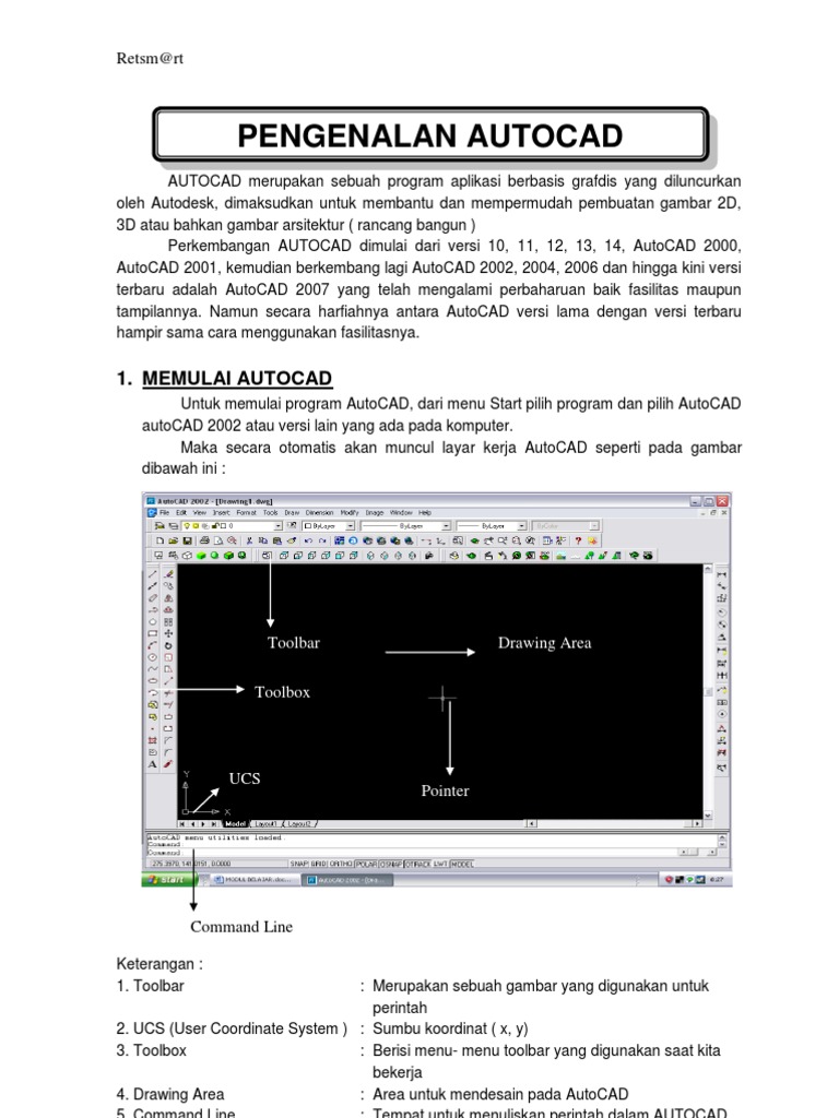 Modul Belajar AutoCAD Dasar | PDF | Metode & Bahan Ajar