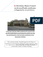 Dewsbury Sharia Council Violations Warning PDF