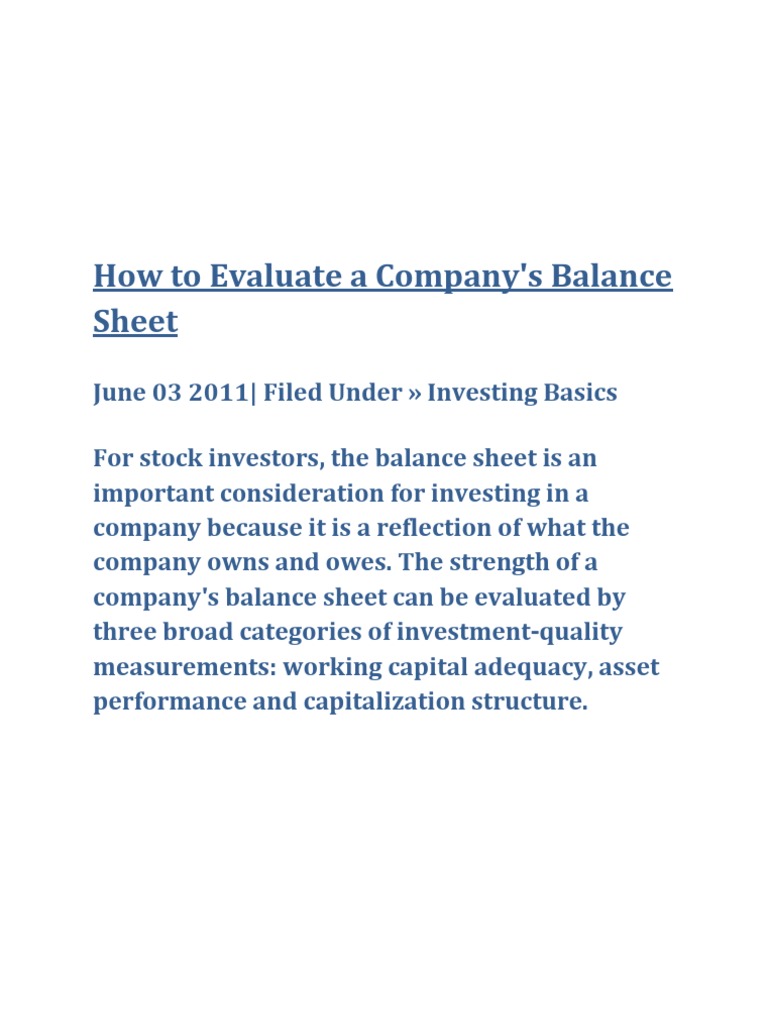 How to Evaluate a Company Goodwill (Accounting) Balance Sheet