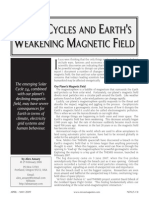 Solar Cycles and Earth's Weakening Magnetic Field