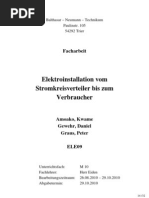 Gruppe 4 Facharbeit Elektroinstallation Vom Stromkreisverteiler Bis Zum Verbraucher