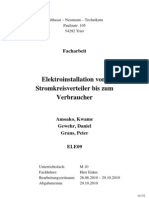 Gruppe 4 Facharbeit Elektroinstallation Vom Stromkreisverteiler Bis Zum Verbraucher