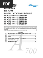 Mitsubishi FR-A700 Installation Guide