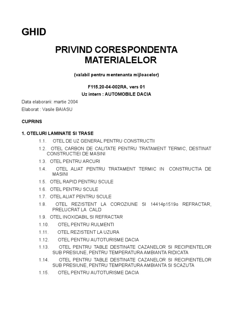 Ghid Corespondenta Oteluri | PDF