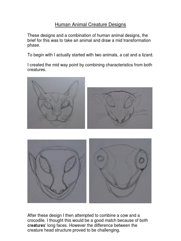 Human Animal Creature Designs | PDF