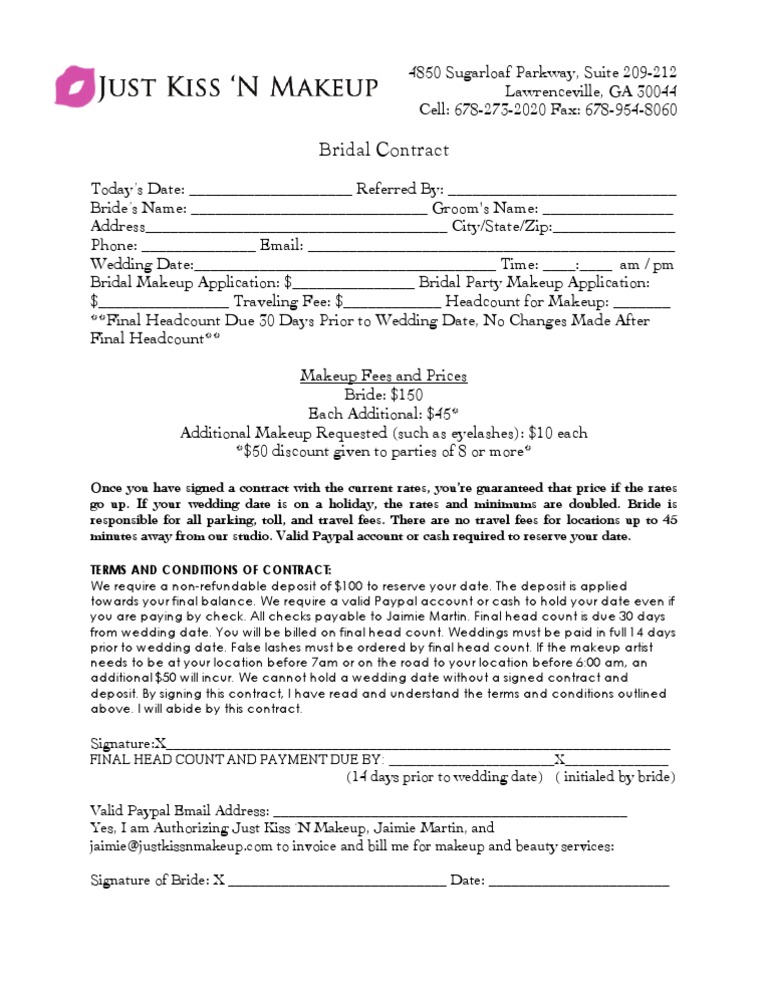 Beauty Makeup Idea Bridal Makeup Contract