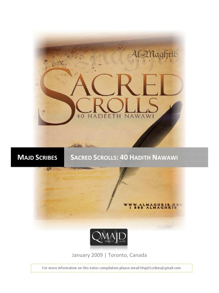 Sacred Scrolls Master Notes Majd Hadith Muhammad - 