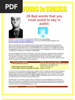 Reading & Comprehension - BAD WORDS in English