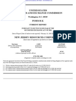 NEW JERSEY RESOURCES CORP 8-K (Events or Changes Between Quarterly Reports) 2009-02-20