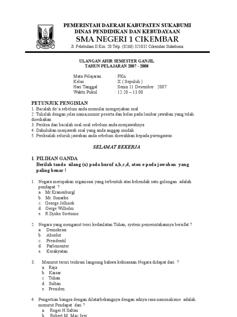 Contoh Soal Dan Jawaban Quantifiers - Dunia Sosial