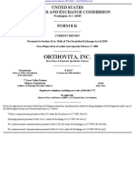 ORTHOVITA INC 8-K (Events or Changes Between Quarterly Reports) 2009-02-20