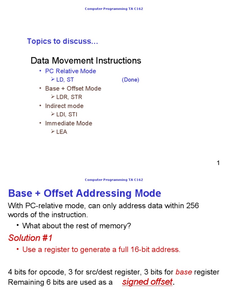 Data Movement Instructions: Topics To Discuss | PDF | Electronics ...