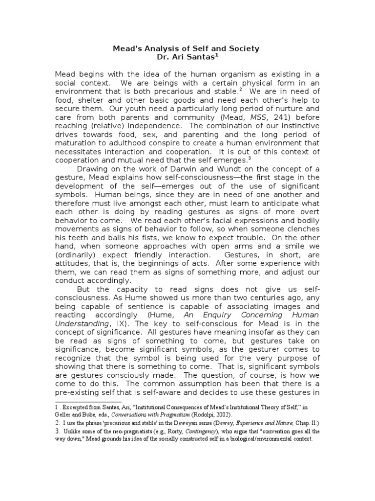 Mead on Identity.doc Self Awareness Self