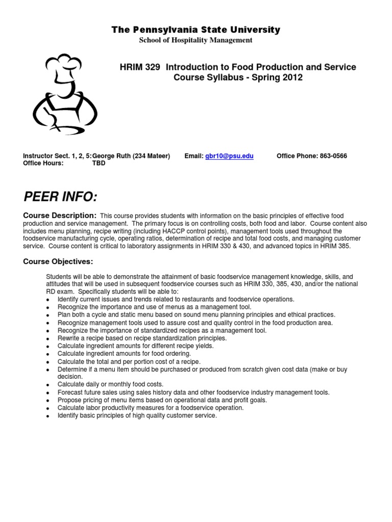 Introduction To Food Production and Service PDF Academic Integrity