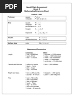 HSA Grade 5 Math Reference Sheet