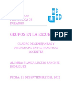 Cuadro de Semejanza y Diferencias Entre Practicas Docentes