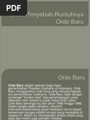 Faktor Penyebab Runtuhnya Orde Baru Pdf