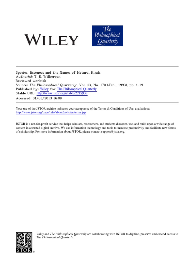 Wiley The Philosophical Quarterly | PDF | Ploidy | Causality