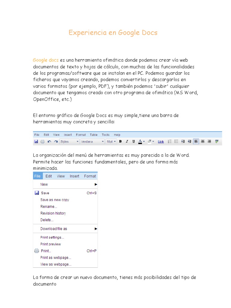 Guía Básica de Google Docs y Gmail | PDF
